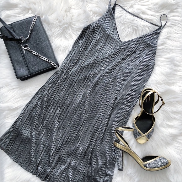 one clothing Dresses & Skirts - One Clothing Party Slip Dress Silver Metallic New